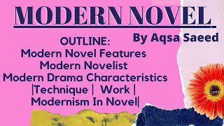 Modern Novel and its Features  Characteristics  Techniques  In Urdu and Hindi  By Aqsa Saeed [upl. by Ramirol139]