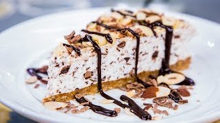 Home amp Family  Stracciatella Tortoni Cake with Espresso Fudge Sauce Recipe [upl. by Hanan288]