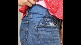 How to alter  Resize Waist In JeansDIY [upl. by Sarina]