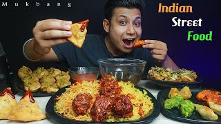 Street Food Mukbang Chicken Chowmein Chicken Lollipop Chicken Rice Momos Dahi Papdi amp Samosa [upl. by Hidie]