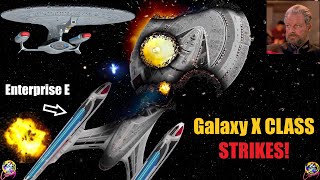 Galaxy X Class VS Sovereign Class Enterprise Fight  Star Trek Starship Battles [upl. by Nalro668]