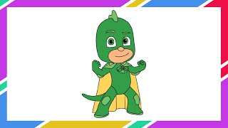 Gekko  PJ Masks Cartoon Drawing [upl. by Eilahtan410]