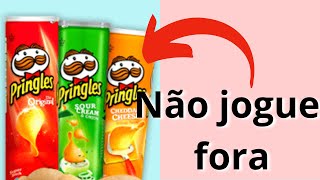 COMO REUTILIZAR LATAS DE BATATA PRINGLES dolixoaoluxo [upl. by Derdlim]