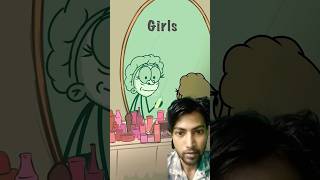 Girls vs boys meme 😂 funny cartoon memes girls boy shorts [upl. by Araem]