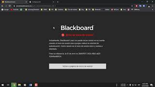 Error inicio de sesión  Blackboard [upl. by Pitzer472]