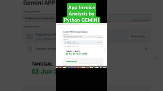 App Invoice Analysis by Python GEMINI AI tutorial coding generativeai learnpython [upl. by Doty]