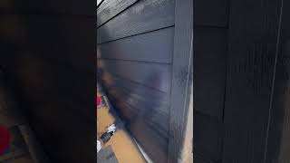 Spraying weatherboard black look youtube follow foryou transformation [upl. by Baalbeer]