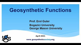 Geosynthetic Functions  IGS University Online Lecture Series [upl. by Ronnoc]