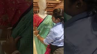 How to drape netted parampara pattu saree in perfect hand prepleating and perfect shapingsaree [upl. by Bullock]