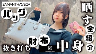 バッグとお財布中身紹介！SAMANTHAVEGA（サマンサベガ）のバッグとMICHAEL KORS（マイケル･コースマ）の財布のなかまで抜き打ち大公開【のえのん】 [upl. by Ornas]