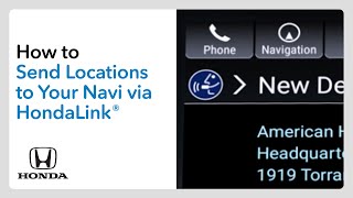How to Use HondaLink App to Send POI Data to Vehicle [upl. by Assele]