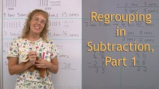 Regrouping in subtraction  2nd grade 2digit numbers [upl. by Combes540]