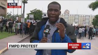 Hundreds protest in front of Fort Myers Police Department against racial injustice [upl. by Araik]