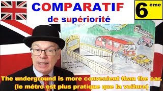 Le comparatif de supériorité er  more than  Anglais 6ème [upl. by Maidel]