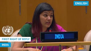 🇮🇳 India  First Right of Reply UN General Debate 78th Session  UNGA [upl. by Noraed224]