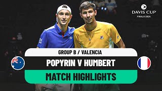 Alexei Popyrin v Ugo Humbert Highlights  Australia v France Davis Cup 2024 Finals Group Stage [upl. by Isadora796]