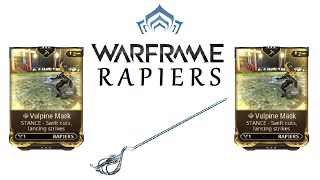 Warframe Stances  Vulpine Mask Rapiers [upl. by Inga208]