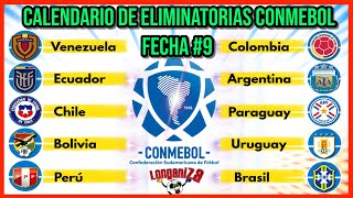 CALENDARIO FECHA 9 ELIMINATORIAS SUDAMERICANAS MUNDIAL 2026 [upl. by Eisdnyl]