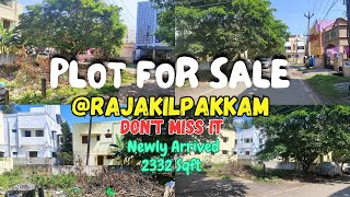 Plot for sale at Rajakilpakkam Land Sale At Rajakilpakkam Cmda Approved Plot Property Sale Newly [upl. by Eat]