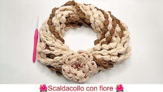 🌺 Scaldacollo con fiore alluncinetto 🌺 [upl. by Nottus145]