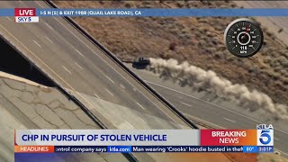 Female driver in stolen vehicle crashes along the 5 Freeway [upl. by Amitarp969]