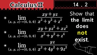 C142】 다변수함수의 극한 lim fxyz 존재하지 않음 보이기 두 직선에서 극한값이 다름 The limit does not exist [upl. by Ttekcirc]