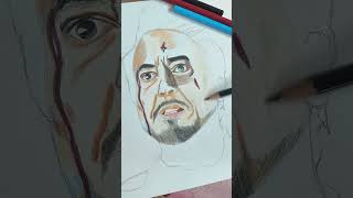 Iron Man ☄️ Drawing Part1 Iron Man  shorts youtubeshorts ironman viralvideo trending art [upl. by Aicilif]