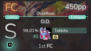 Live Tekkito  Polyphia  OD Overflow HD 9801 1 450pp FC  osu [upl. by Ainna]