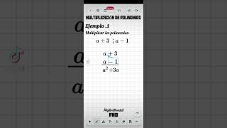 Multiplicación de Polinomios Ejemplo 1 algebra matematicas multiplicación polinomios [upl. by Alleusnoc]