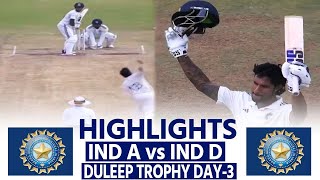 DULEEP TROPHY Day 3 Highlights India A vs India D  Ind C vs Ind B  Tilak Verma [upl. by Ehcnalb99]