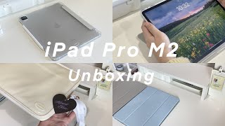 iPad Pro M2 129 Unboxing  Accessories [upl. by Ecinue156]