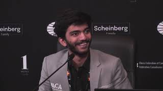 Postgame Press Conference with tournament leader Gukesh  Round 13  FIDE Candidates [upl. by Kram]