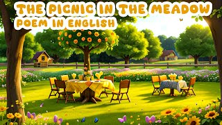 The Picnic in the Meadow Poem in English  Happy Tune Time amp Kids Song [upl. by Aitital]