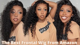 I Tried Amazons Best Lace Frontal Wig  Must Have 13x4 Water Wave Wig Full Install  Giveaway [upl. by Linnie803]