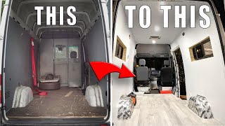 DIY Sprinter Van Conversion  Framing Insulation Wall Panels and Vinyl Floors [upl. by Lyman86]