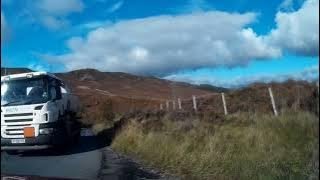 Autumn Road Drive With Bagpipes On Military Route On History Visit To Trinafour Highlands Scotland [upl. by Esidnak]