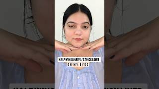 Half Wing Eyeliner VS Thick Eyeliner  hooded eye 👁️ eyeliner ytshorts tutorial shorts [upl. by Noiek]