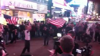 Reaction to Osama Bin Laden death from Times Square NY [upl. by Kerwinn]