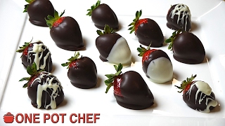 Easy Chocolate Dipped Strawberries  One Pot Chef [upl. by Stralka635]