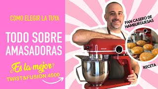 🧁TODO sobre AMASADORAS  a prueba la TWISTampFUSION 4500 de CECOTEC  🍔 Pan de hamburguesas casero [upl. by Ik]