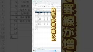 【自動で罫線が増える表の作り方】パソコン エクセル shorts [upl. by Tyre]