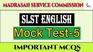 MOCK TEST5 FOR MSC SLST ENGLISH  wbmsc slst english [upl. by Annaesor149]