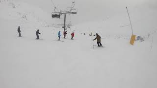 The Remarkables Alta Ski Lift Green Turquise Run Queenstown New Zealand [upl. by Oona]