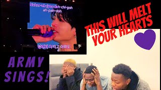 ARMY SINGS YOUNG FOREVER FANCAM  ARMY SURPRISES BTS LONDON WEMBLEY STADIUM REACTION [upl. by Ofloda613]