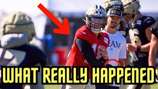 Spencer Rattler MAKING PLAYS At New Orleans Saints Training Camp  Derek Carr Better Not SLIP UP [upl. by Nosak]