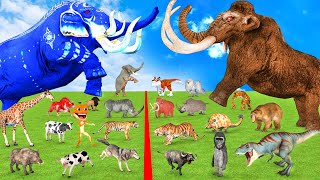 Prehistoric Mammoth Vs Elephant Cenozoic Mammals vs Modern Animals Evolution Animal Revolt Battle [upl. by Acsecnarf]