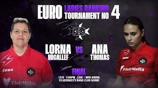 EURO LADIES RANKING TOURNAMENT FINAL  LORNA MICALLEF vs ANA THOMAS [upl. by Pomeroy154]