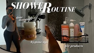 MORNING SHOWER ROUTINE 2023  CURRENT FAVOURITE PRODUCTS [upl. by Innis]