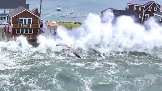 Monster Waves amp 9 To 10 Foot Seas Off Scituate MA [upl. by Annekcm775]