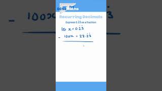 Converting Recurring Decimals to Fractions maths gcse recurringdecimal decimals fractions [upl. by Enimasaj]